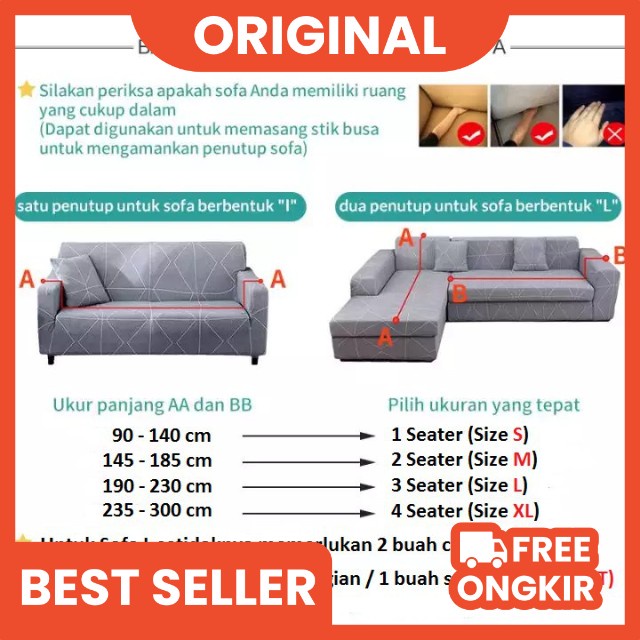 Sarung Sofa Motif 1 2 3 Seater Breathe High Quality Murah Berkualitas