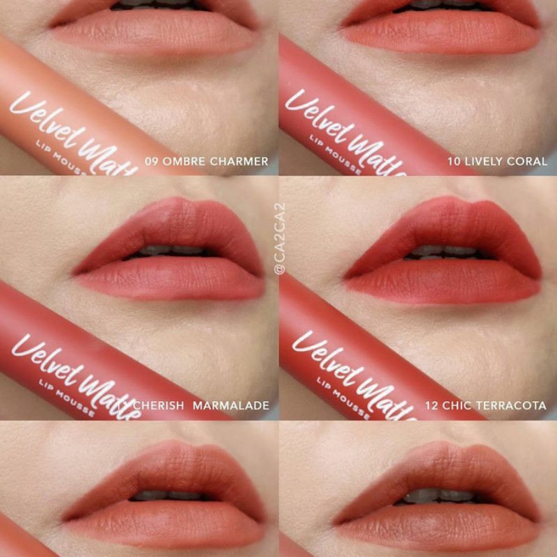 Wardah ColorFit Velvet Matte Lip Mousse dengan 14 warna varian