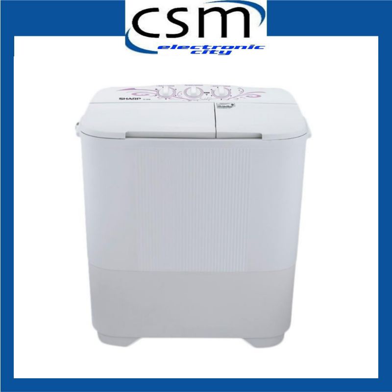 MESIN CUCI SHARP EST 80 MW 7KG 2 TABUNG 80MW 7 KG PURE MAGIC LOW WATT