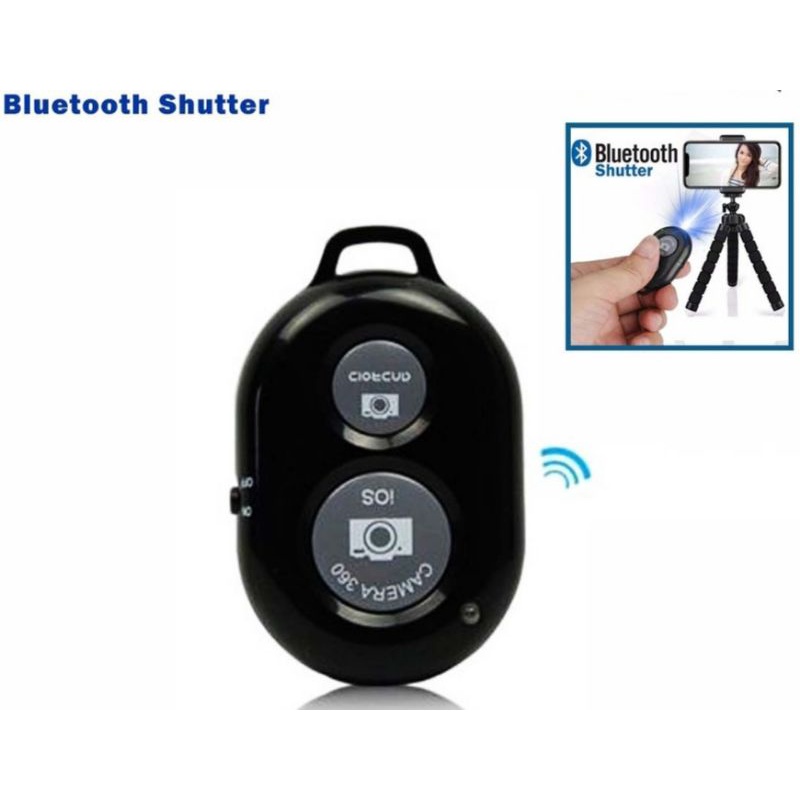 Tomsis Bluetooth Remote Shutter Selfie / Remote Bluetooth Remote Shutter Kamera Android &amp; IOS