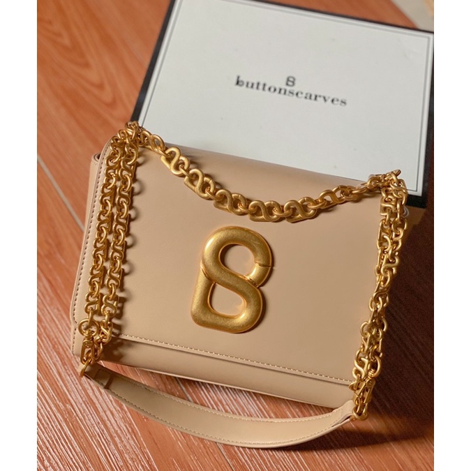 Preloved buttonscarves alva sling bag light Tan