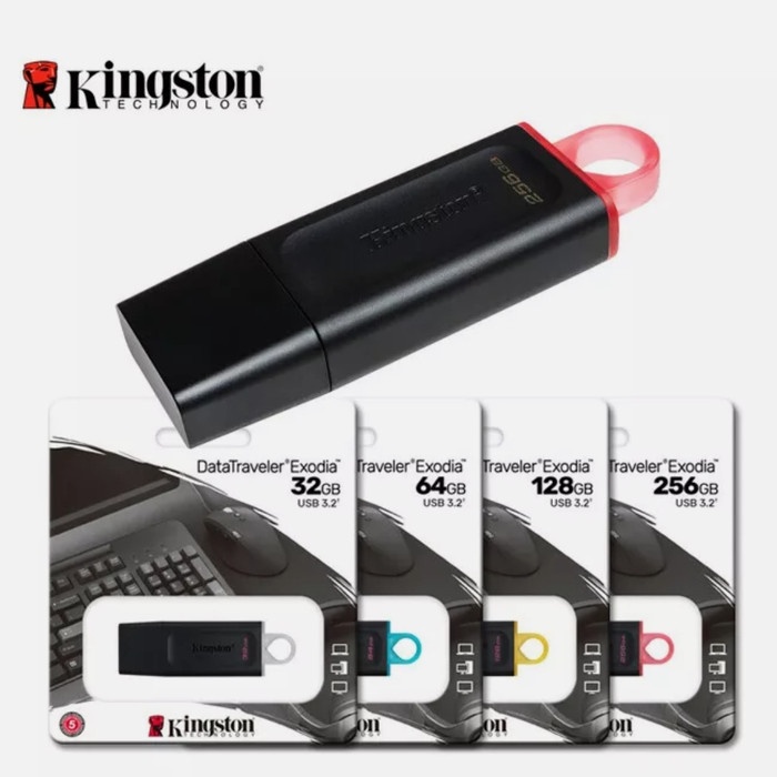 Flashdisk Kingston DTX 32GB 64GB 128GB 256GB DataTraveler Exodia USB Flash Drive FD USB 3.2 Garansi Resmi 5 Tahun