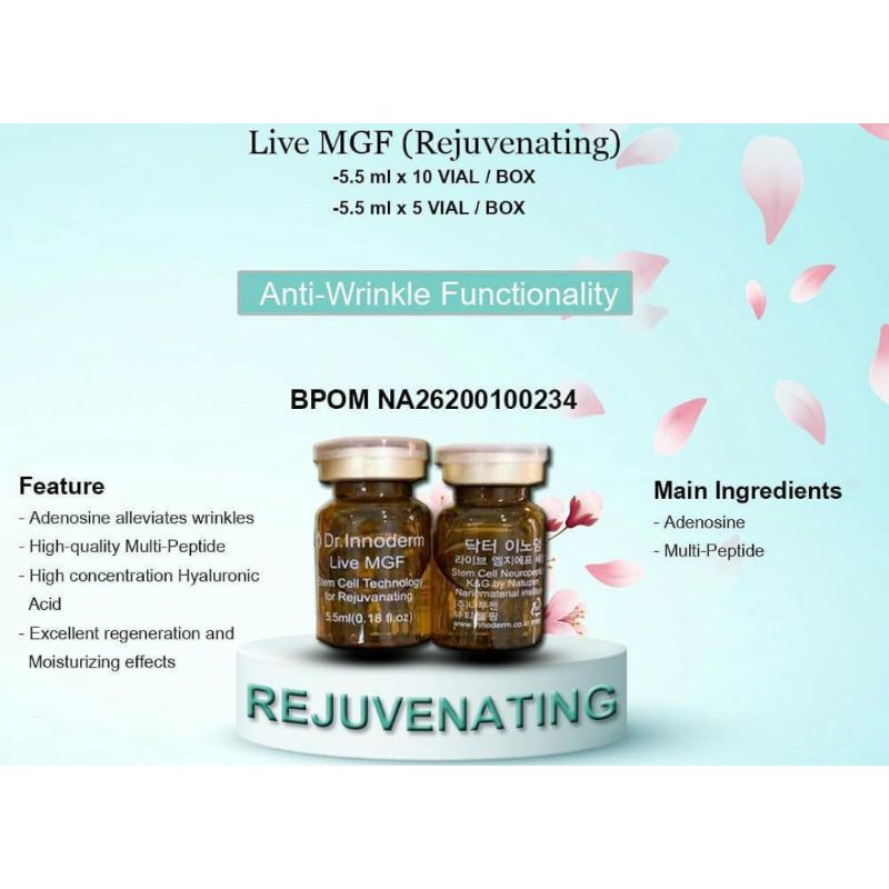 LIVE MGF ANTI WRINKLE REJUVENATING BPOM BUY 1 GET 1 FREE dr. innoderm