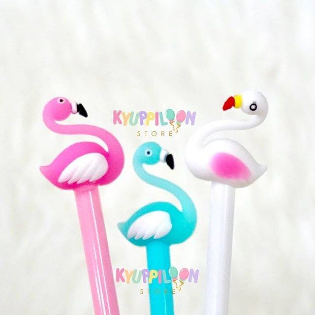 

1lusin gel pen flamingo / gel pen / gel pen karakter / TERMURAH