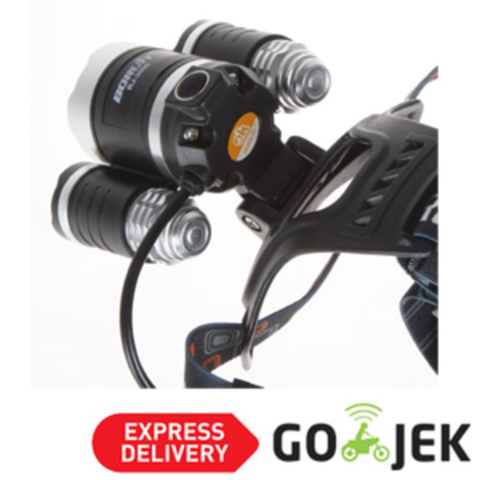 TERBARU Senter Kepala Super Terang Cree XM-L T6 5000 Lumens - Black PALING MURAH