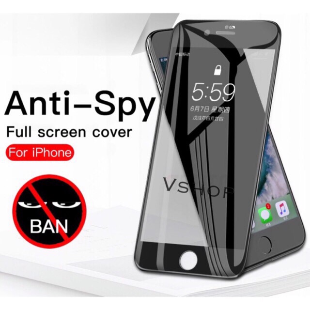 TEMPER GLASS IPHONE 6 6G 6S ANTI SPY 5D FULL SCREEN COVER