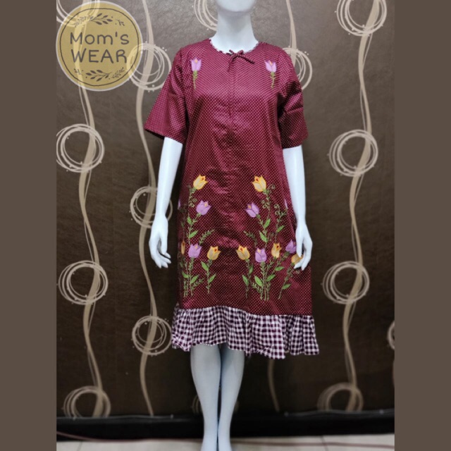 Daster bordir malang lengan pendek daster busui Shopee Daster bordir malang lengan pendek daster busui Shopee