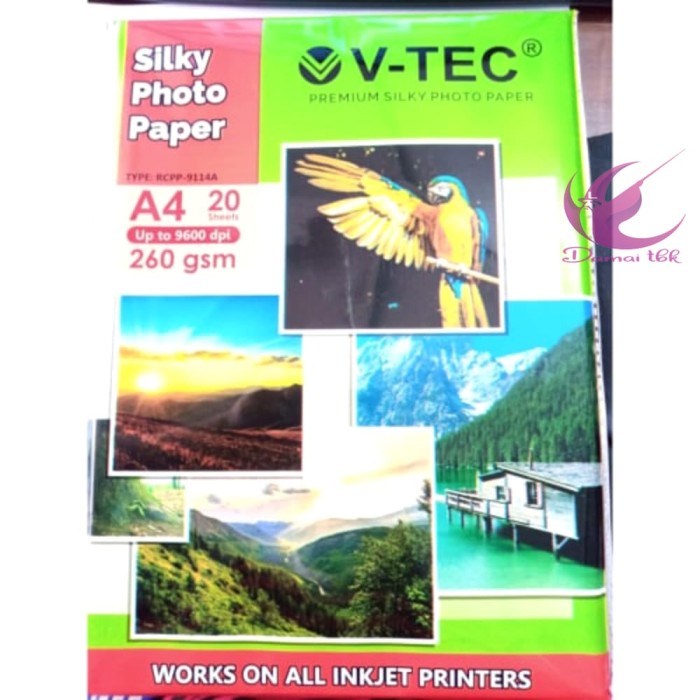 

(DISKON TERMURAH) Kertas Foto doff Photo Paper v-tec - Silky A4 260gsm