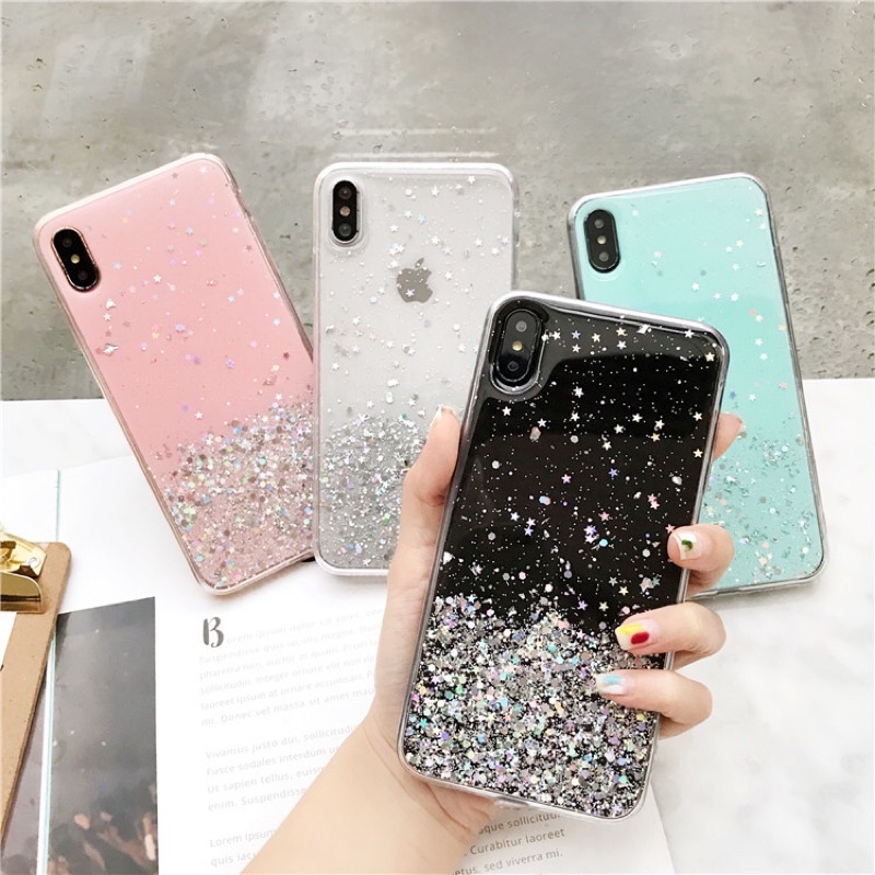 Transparan Glittery Softcase Polos Bening iphone 7/8+ XS XS Max XR 11 Pro Max 12 Pro Max