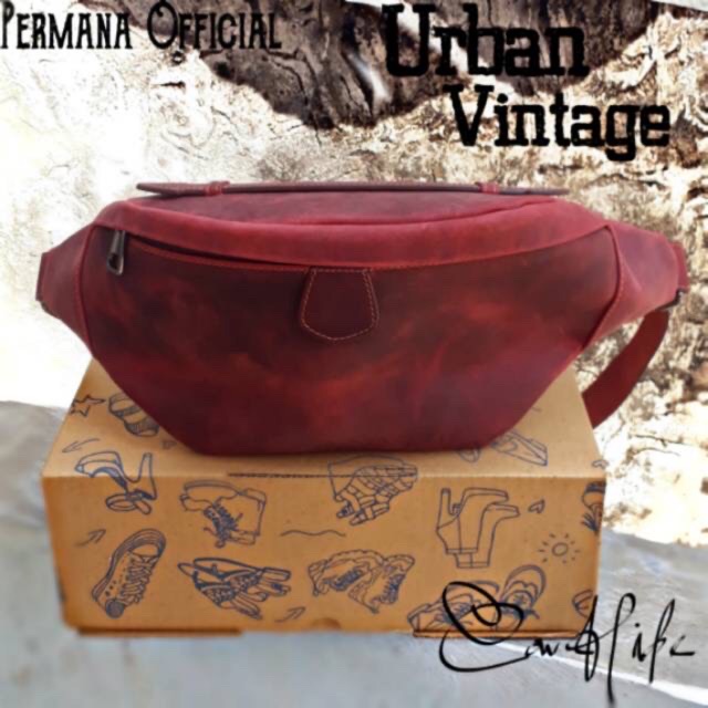 TAS KULIT ASLI SLING BAG PRIA ORIGINAL 100 % Kulit sapi asli