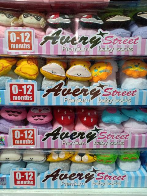 3pcs_ kaok kaki bayi boneka AVERY STREET 0-12 BULAN / KK AVERY BONEKA / KAOS KAKI BAYI