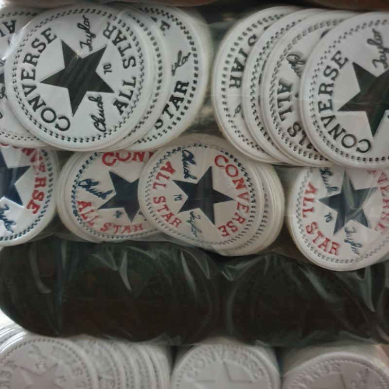 10 Pcs Logo Kulit Sintetis Sepatu Converse Vans