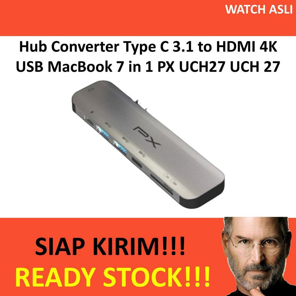 Hub Converter Type C 3.1 to HDMI 4K USB MacBook 7 in 1 PX UCH27 UCH 27