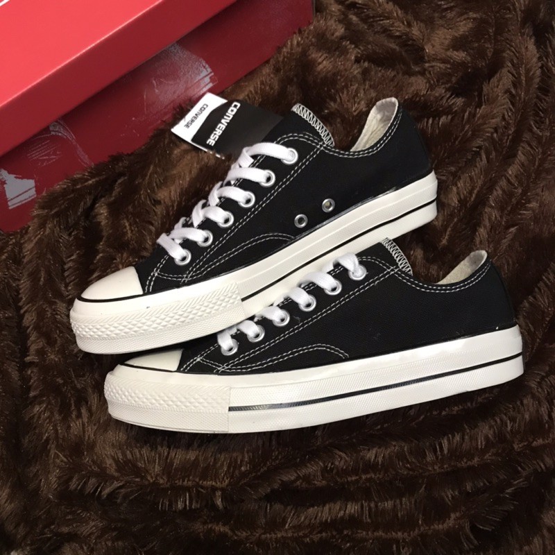 SEPATU CONVERSE 70S LOW GLOSY BLACK WHITE PREMIUM