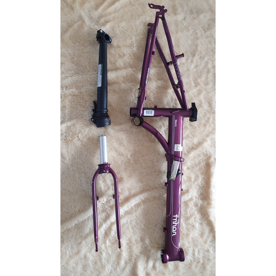 Frame Fork plus Handlepost Fnhon Storm V Brake 20 22 inch Warna UNGU Chromlly