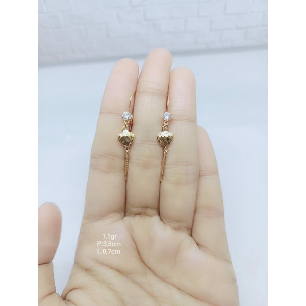 ANTING PERAK ASLI SILVER 925 LAPIS EMAS/ANTING KAIT MP 1 LOVE UKIR+RUMBAY/ASLI SILVER/FASHION WANITA