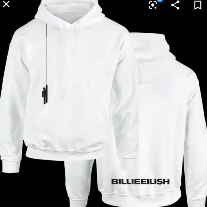billie eilish white graffiti hoodie