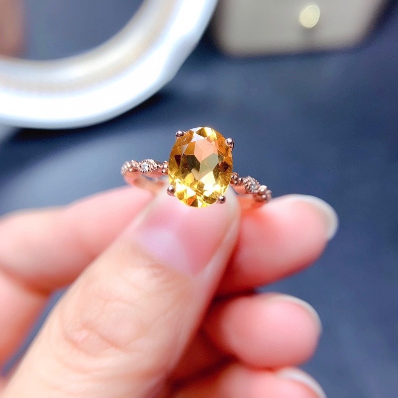 New Rose Gold Moissanite Yellow Diamond Ring