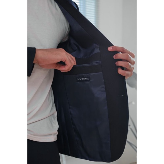 Mubeng - Elegant Jas Slimfit Navy (Free Cover Jas)