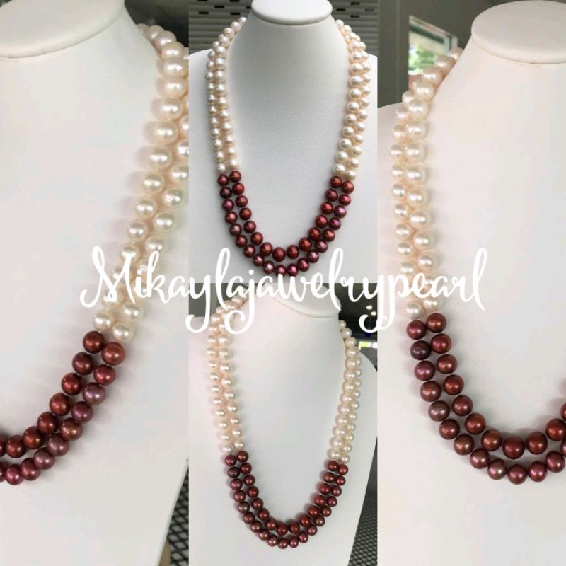 Kalung mutiara asli lombok|Kalung mutiara lombok|Kalung mutiara air tawar|Kalung mutiara asli berser