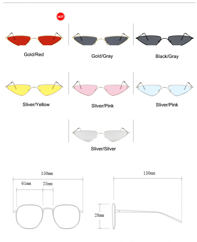 Fashion Cat Eye Sunglasses Anti Radiation Sun Glasses Small Frame Drop-Shaped Ocean