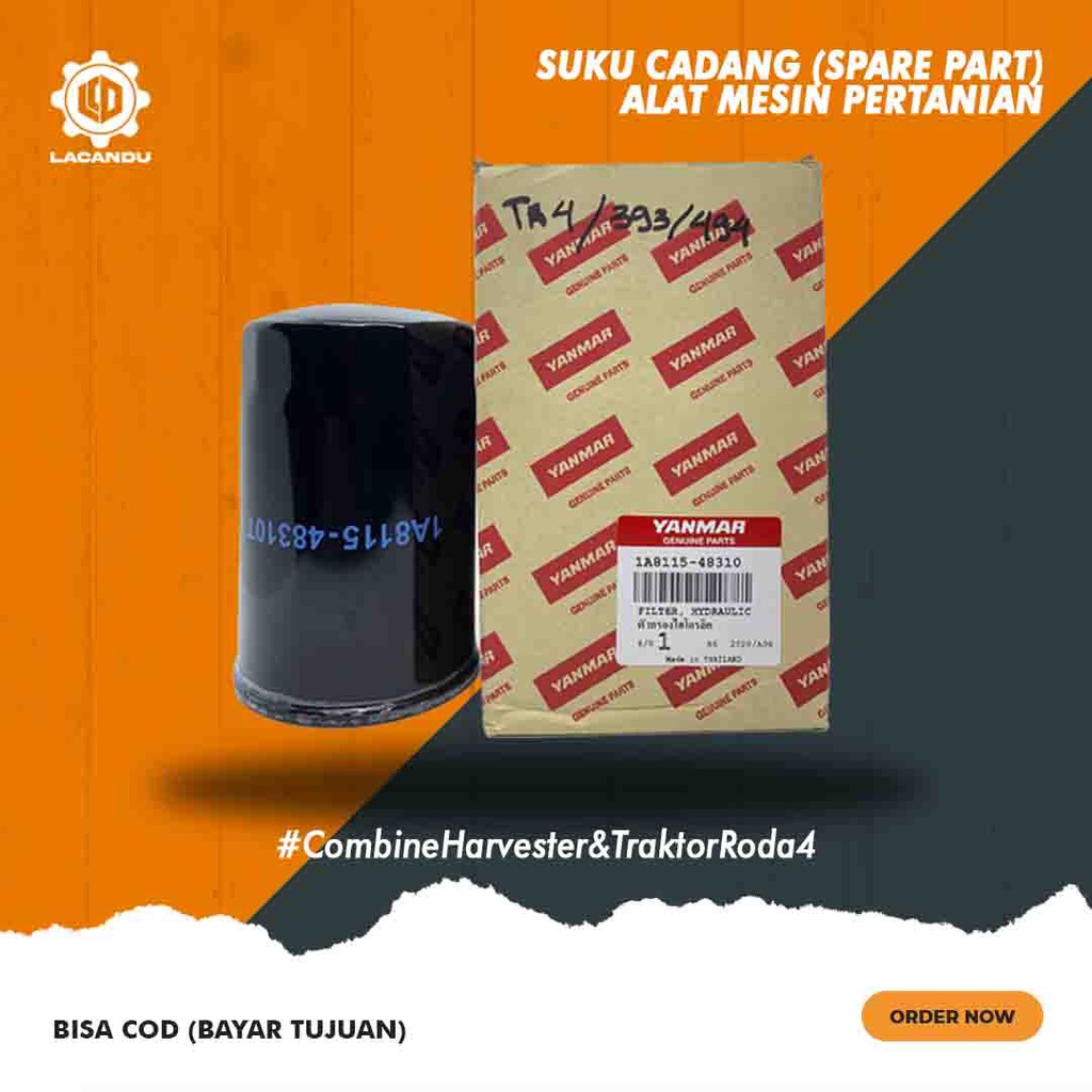 FILTER HIDROLIK 393/494 YANMAR 1A8115-48310T untuk TRAKTOR RODA EMPAT LACANDU PART