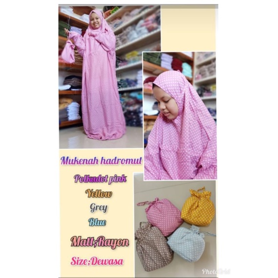 MUKENA HADROMUD RAYON polkadot
