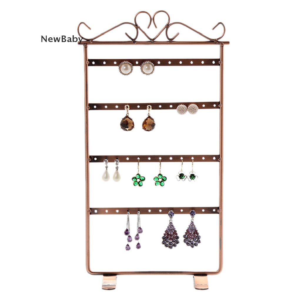 New Rak Displayorganizer Anting 48 Lubang Bahan Plastik Warna Putih