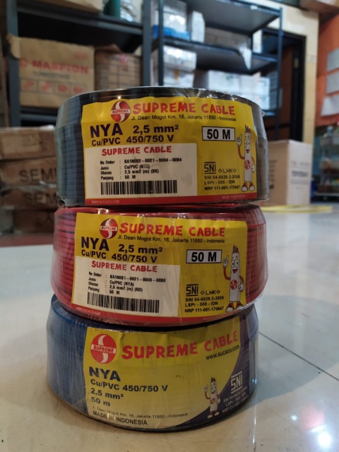 Kabel SUPREME NYA 2.5mm / Kabel NYA Supreme / Supreme Cable NYA 2.5mm 50Meter SNI