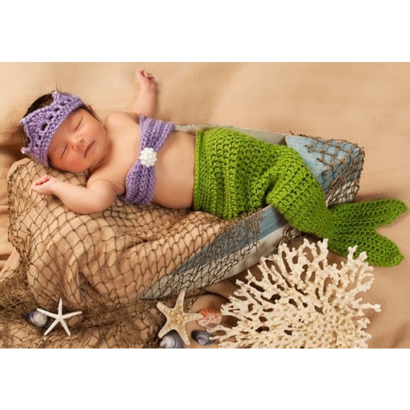 Kostum rajut/kostum putri duyung/costum mermaid/properti fotografi