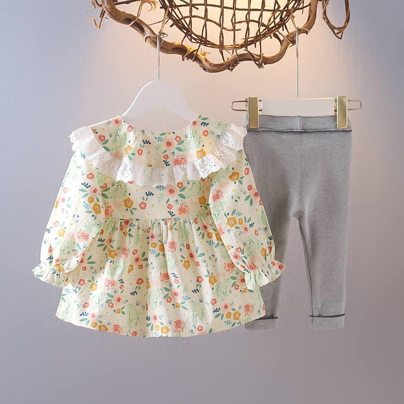 BAJU SETELAN ANAK PEREMPUAN JEANS SABRINA/ BAJU SETELAN ANAK CEWEK MODEL CELANA LEGGING DAN BAJU BUNGA