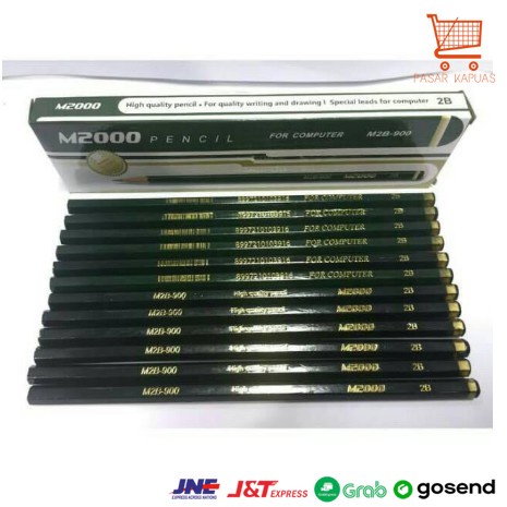 

[ COD ] 1pcs pensil m2000 hijau 2b perpcs