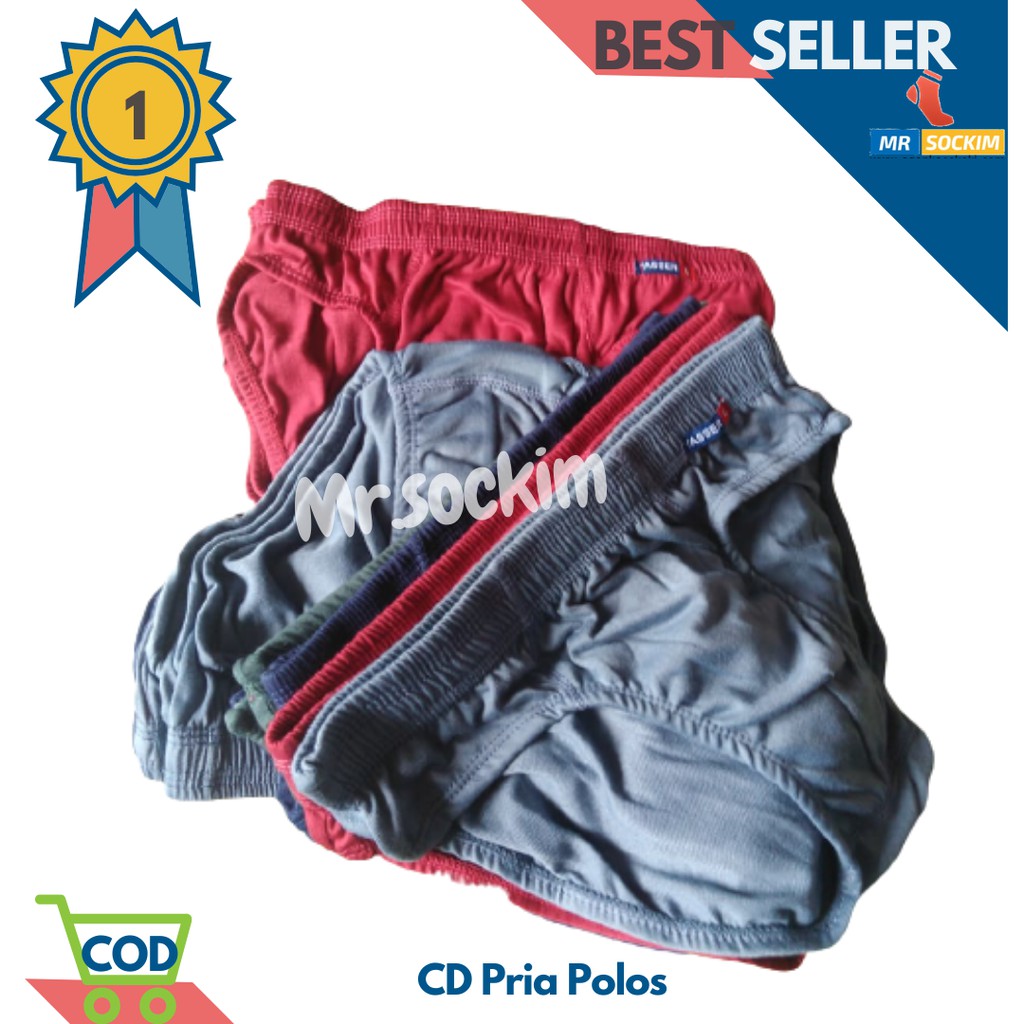 3 Pcs Celana Dalam Pria Dewasa Polos lembaran (CD Cowok  L, XL, XXL, 4L)