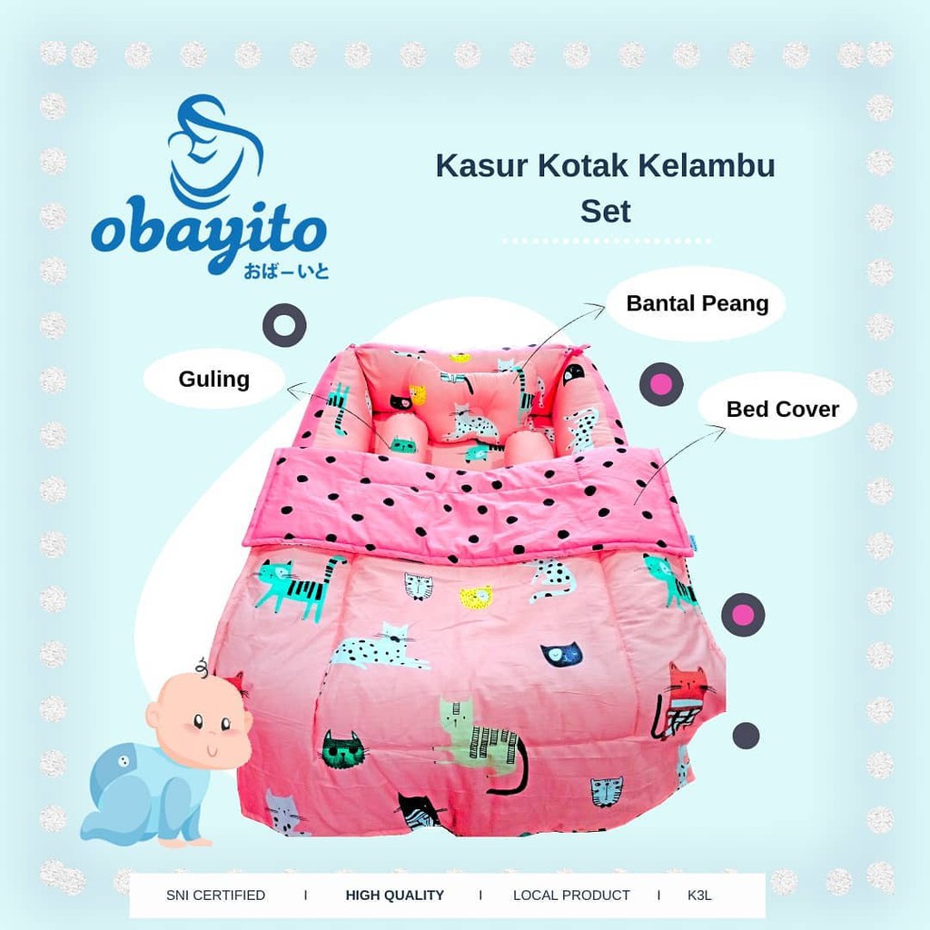 Obayito Kasur Kotak Kelambu (WARNA RANDOM)