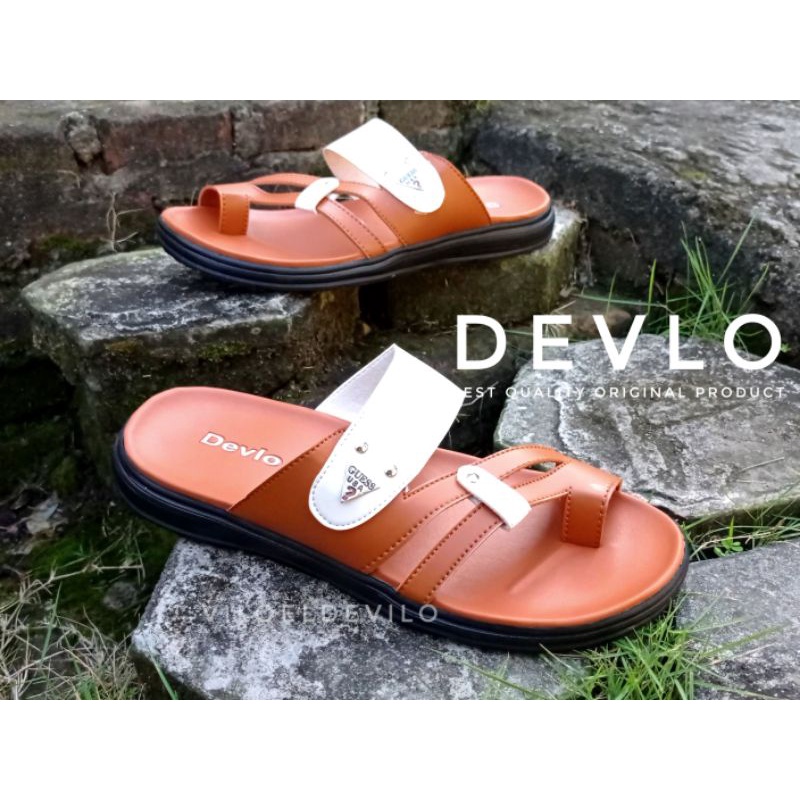 Sandal Kulit / Sandal Pria / Sandal Slide / Sandal Casual Pria/ Sandal Slop (Selop Jempol DEVLO)