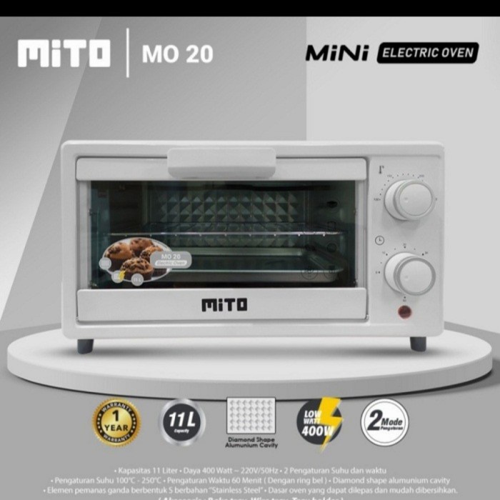 Oven Panggangan Listrik Mini 11L Mito Mito MO 20