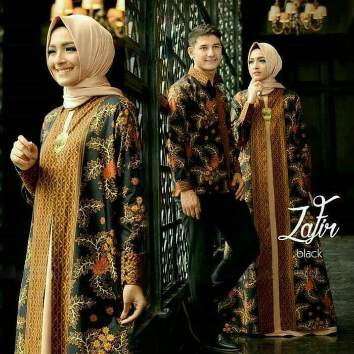 Baju batik couple sarimbit seragam pesta keluarga hijab baju muslim