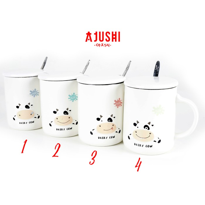 Gelas Mug Unik Cantik Karakter Sapi