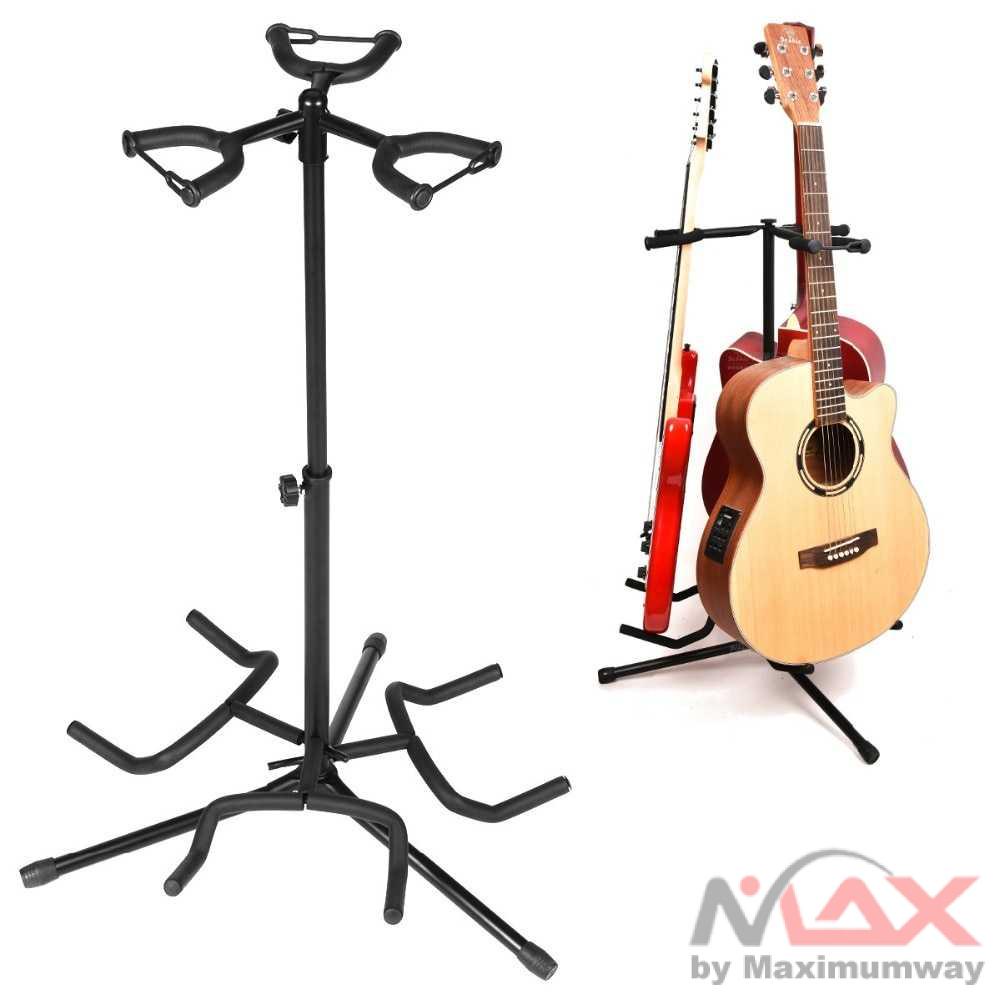 Aksesoris Gitar AROMA Stand Gitar Folding 3 Dock - HK00434 Warna Hitam