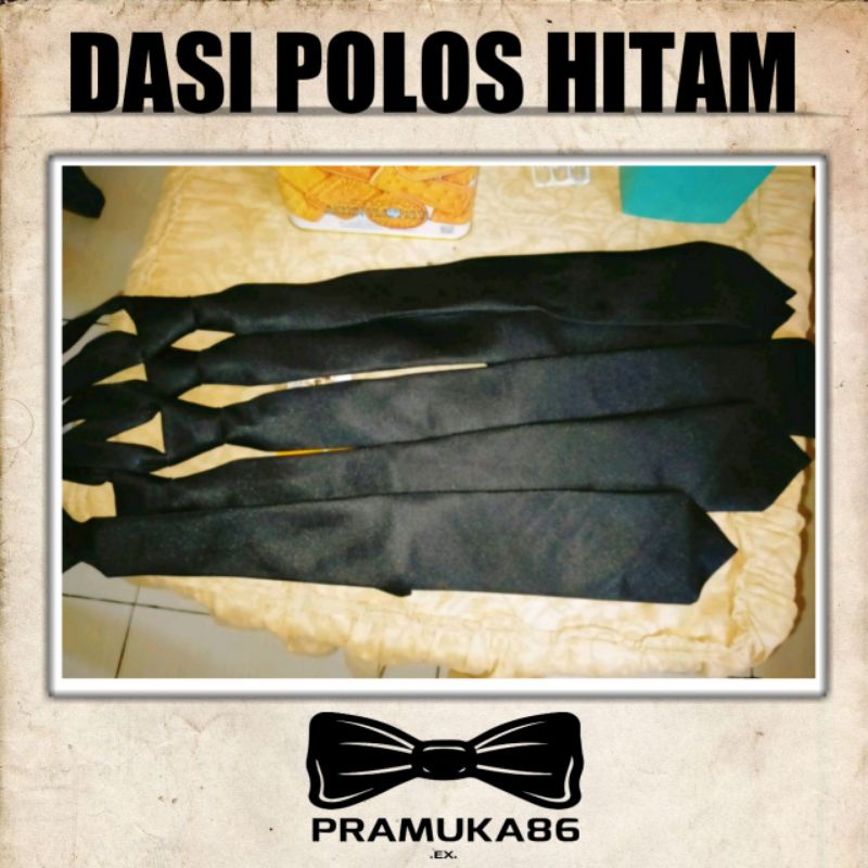 (Ready) Dasi Hitam Polos - Dasi Training - Dasi Ospek - Dasi Polos - Dasi Instan Bijian