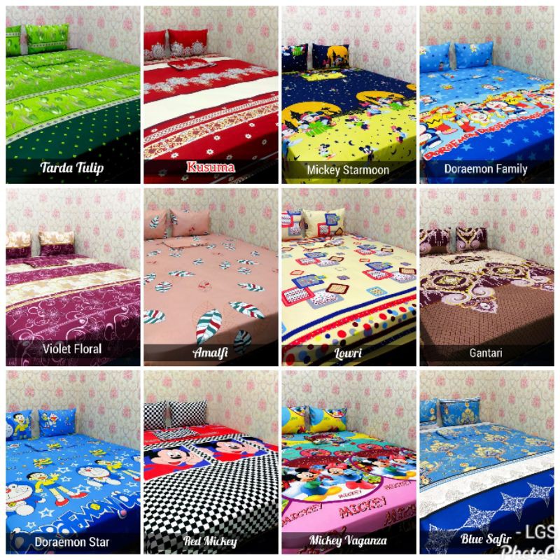 Paket 3pcs sprei 160x200 !! Sprei murah sprei homemade tidur nyenyak9