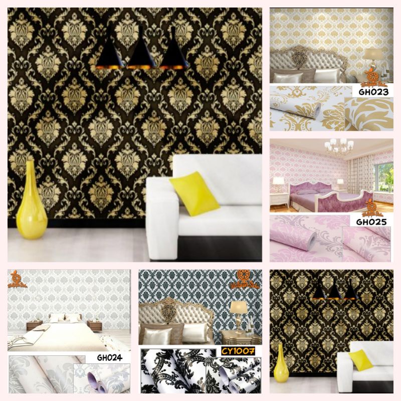Wallpaper Sticker Dinding Motif Batik terbaru 10 meter kamar tidur vinyl foam aesthetic ruang tamu m