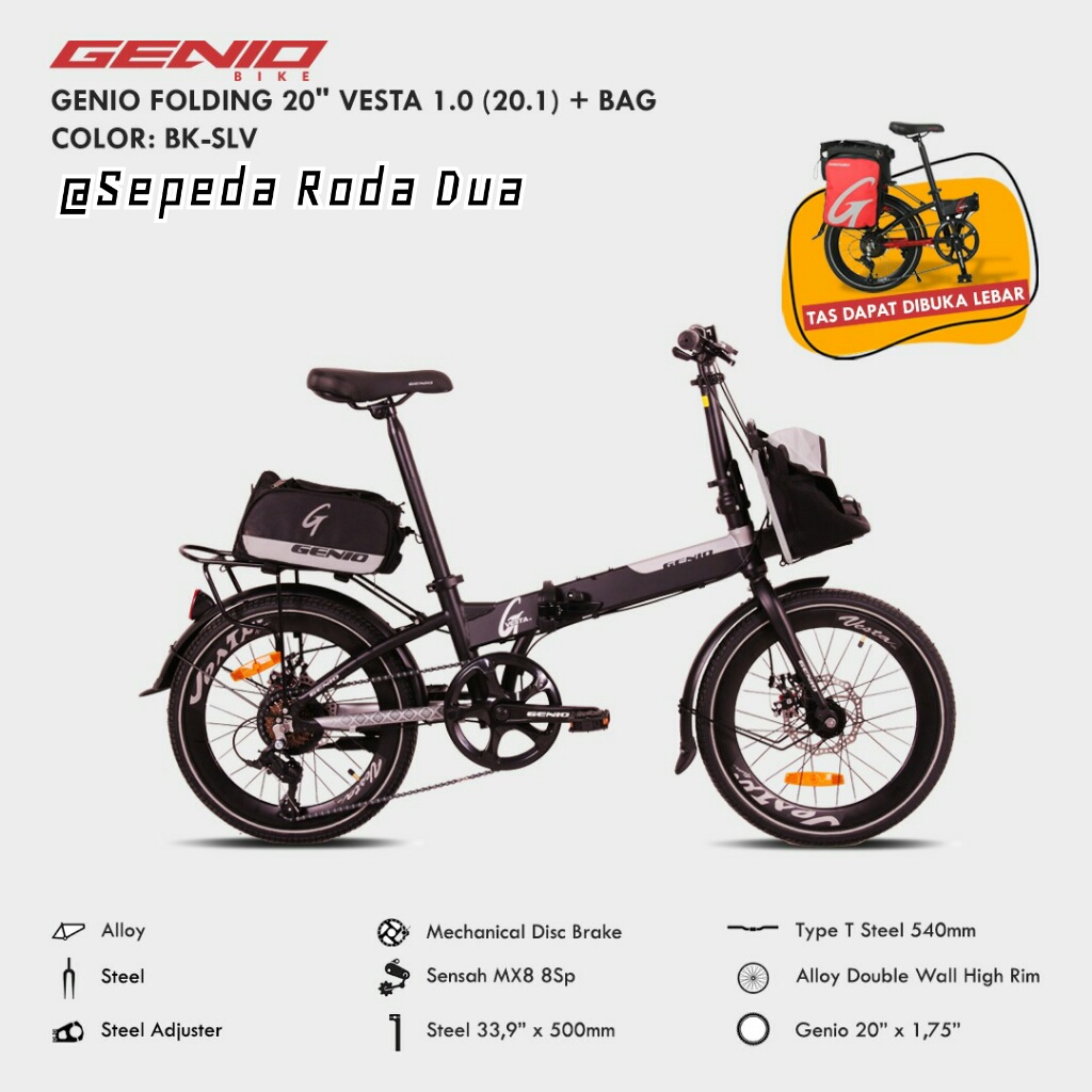Sepeda Lipat 20" GENIO VESTA 1.0