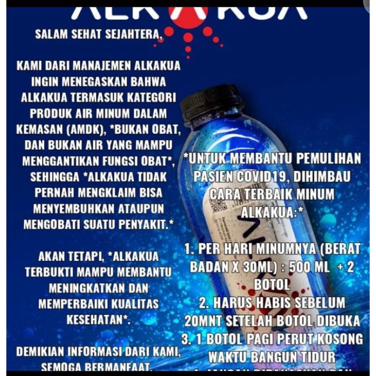 

ALKAKUA air minum/AMDK/ AIR MENGANDUNG OXIGEN / Air Kesehatan / Air Mineral