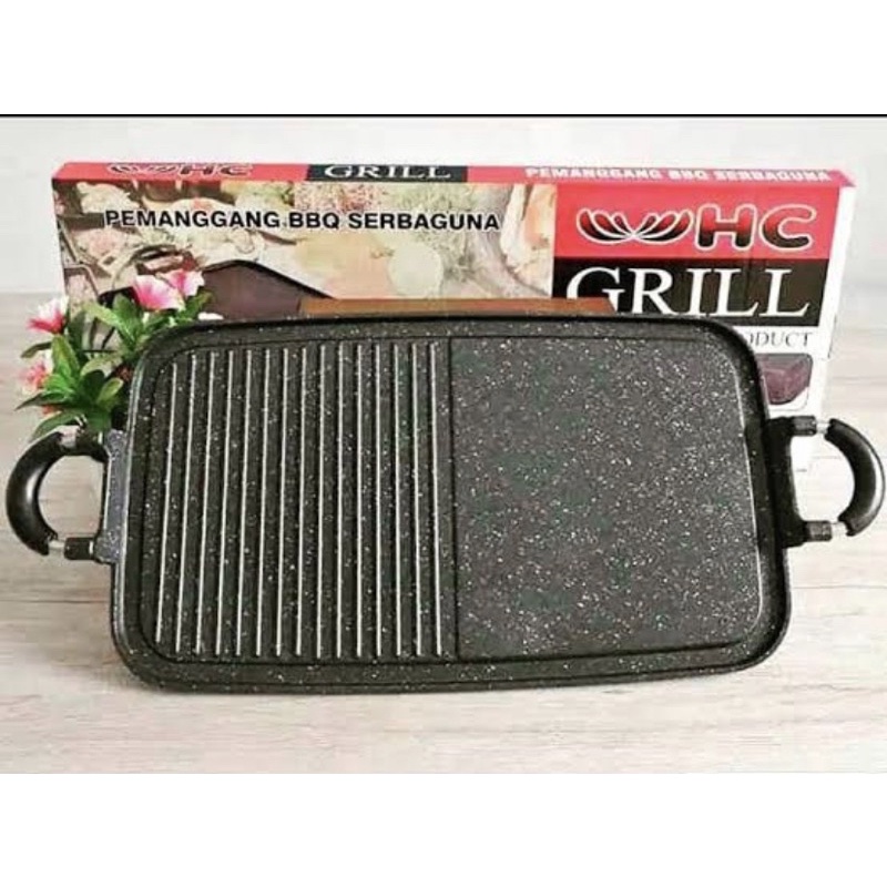 [ HC / Suggo ] ORIGINAL Multi Grill Pan / Wajan / Pemanggang / Alat Panggang Daging BBQ Serbaguna Anti Lengket!