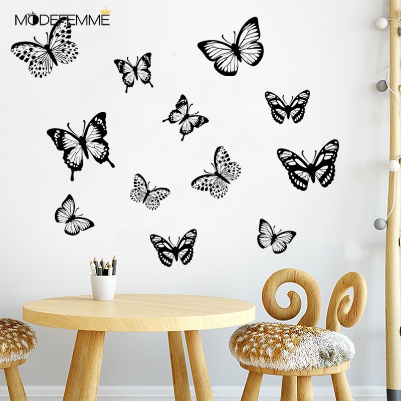 [ 3d stereo simulation pattern butterfly wall sticker Decoration for  Home Living Room Bedroom ]