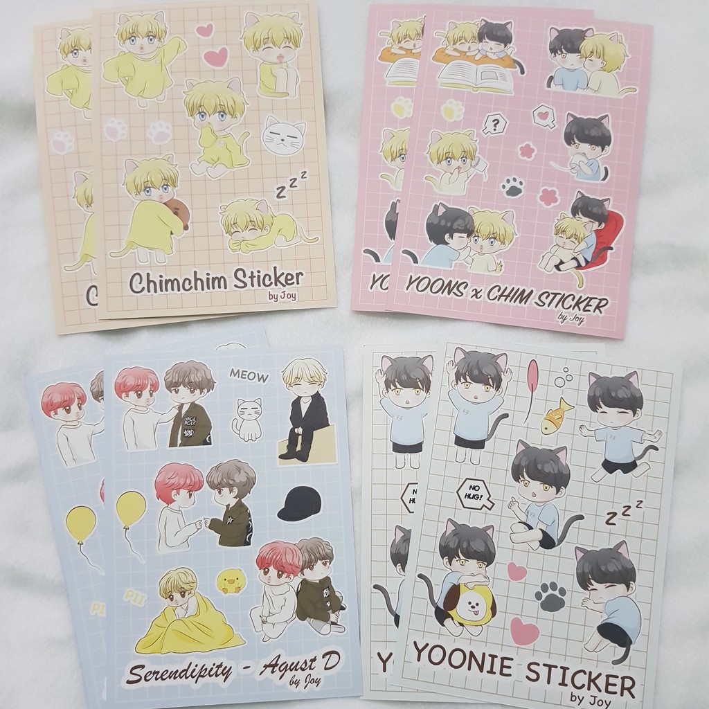  Sticker  Set BTS  Yoongi Jimin Shopee  Indonesia