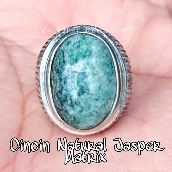 Cincin Jasper Green Matrix Natural Batu Alam Termurah