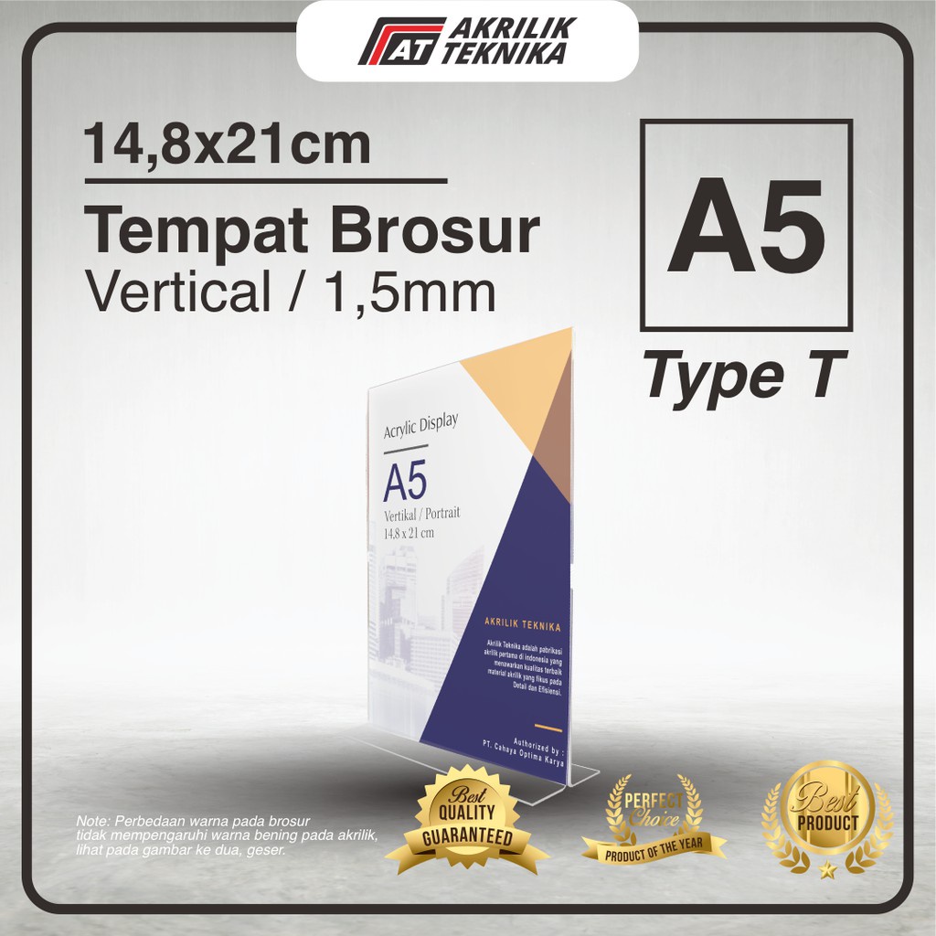 

CUSTOMTEMPAT BROSUR / TENT CARD AKRILIK DISPLAY 2 SISI A5 TEBAL 1.5MM