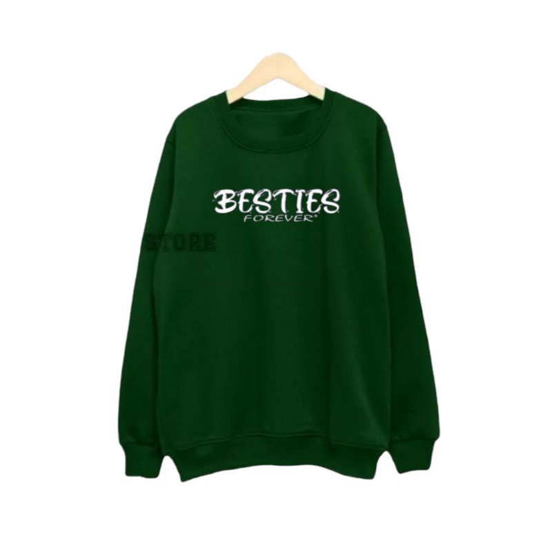 SWEATER CREWNECK JUMBO LOGO BESTIES FOREVER SIZE 2XL-3XL-4XL-5XL BISA PRIA &amp; WANITA